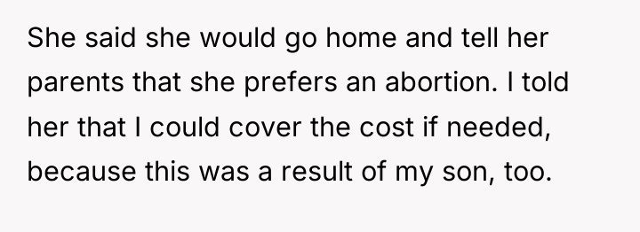 She said she would go home and tell her parents...