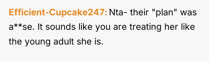 Efficient-Cupcake247 Nta- their "plan" was a**se. It sounds like you...
