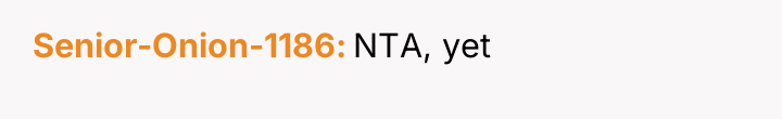 Senior-Onion-1186 NTA, yet