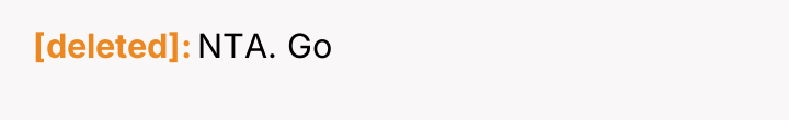 [deleted] NTA. Go