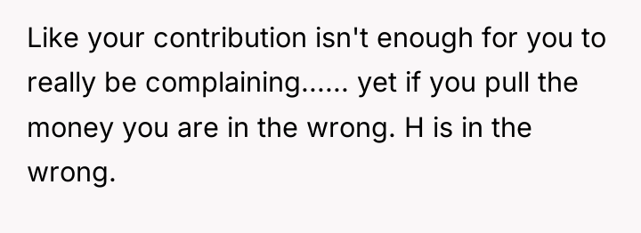 Like your contribution isn't enough for you to really be...