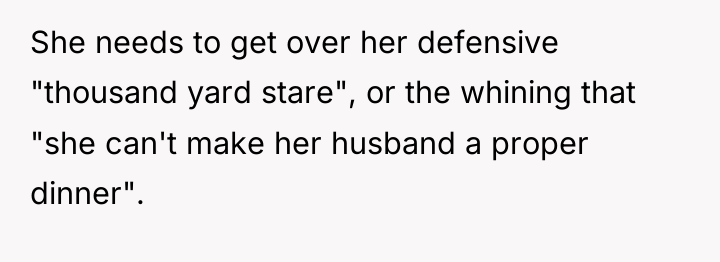 She needs to get over her defensive "thousand yard stare",...