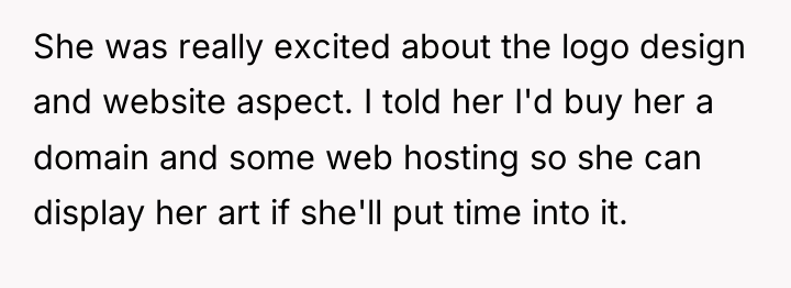 She was really excited about the logo design and website...