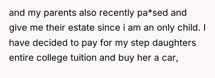 and my parents also recently pa*sed and give me their...