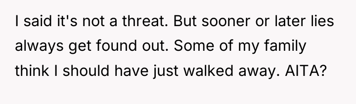 I said it's not a threat. But sooner or later...