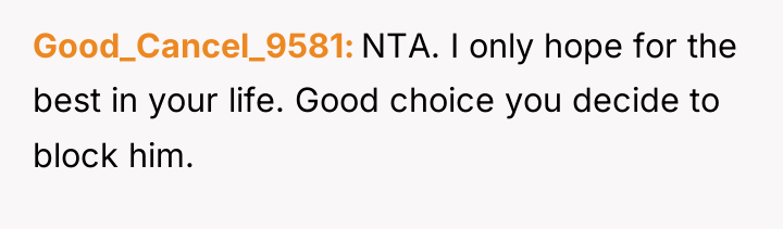 Good_Cancel_9581 NTA. I only hope for the best in your...
