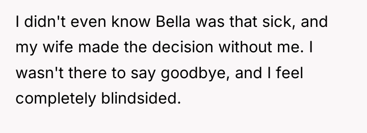 I didn't even know Bella was that sick, and my...