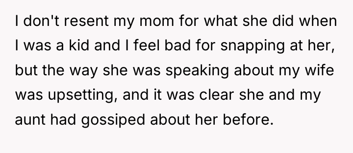 I don't resent my mom for what she did when...