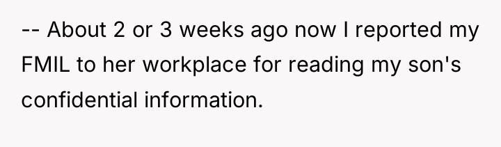 -- About 2 or 3 weeks ago now I reported...