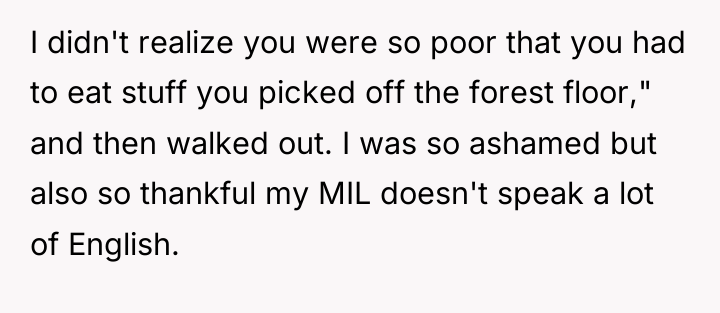 I didn't realize you were so poor that you had...