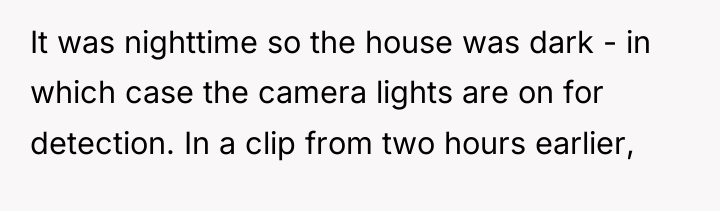 It was nighttime so the house was dark - in...