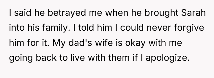 I said he betrayed me when he brought Sarah into...