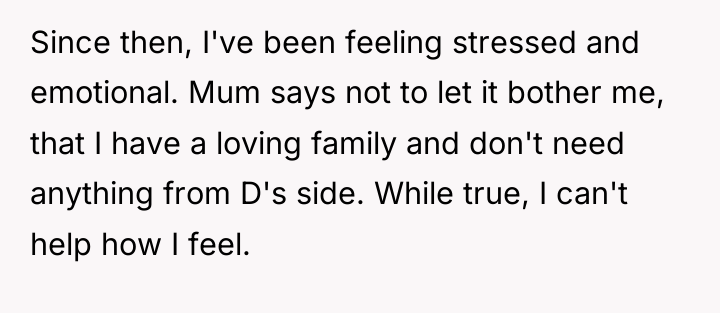 Since then, I've been feeling stressed and emotional. Mum says...