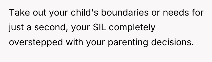Take out your child's boundaries or needs for just a...