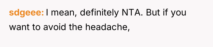 sdgeee I mean, definitely NTA. But if you want to...