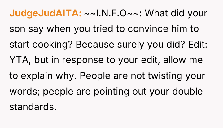 JudgeJudAITA ~~I.N.F.O~~: What did your son say when you tried...