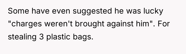 Some have even suggested he was lucky "charges weren't brought...