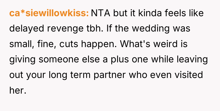 ca*siewillowkiss NTA but it kinda feels like delayed revenge tbh....