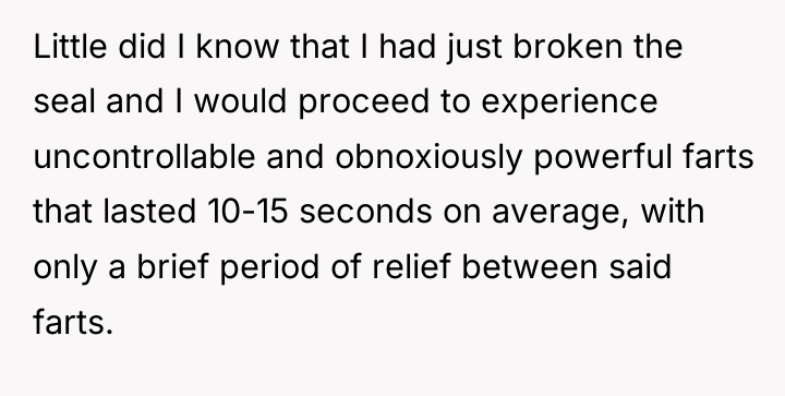 Little did I know that I had just broken the...