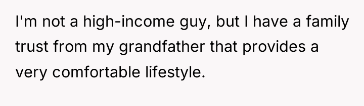I'm not a high-income guy, but I have a family...