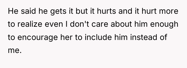 He said he gets it but it hurts and it...