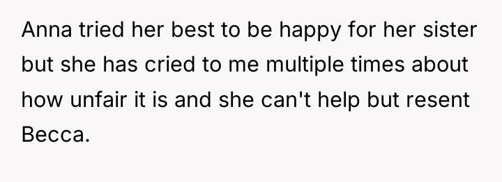 Anna tried her best to be happy for her sister...