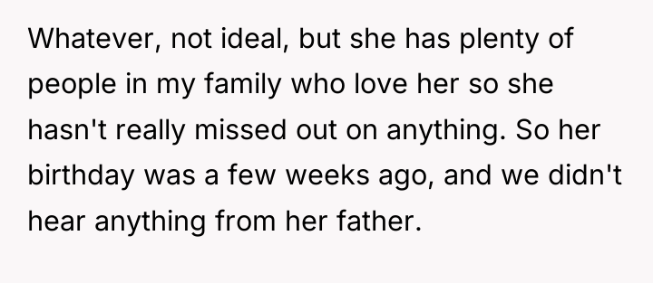 Whatever, not ideal, but she has plenty of people in...