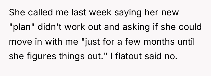 She called me last week saying her new "plan" didn't...
