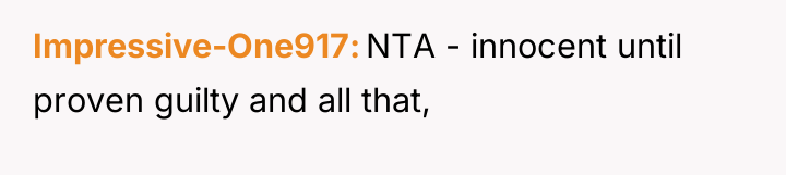 Impressive-One917 NTA - innocent until proven guilty and all that,