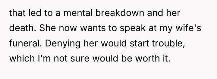 that led to a mental breakdown and her death. She...