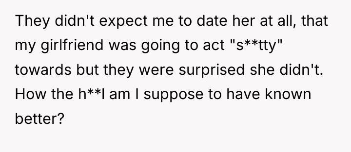They didn't expect me to date her at all, that...