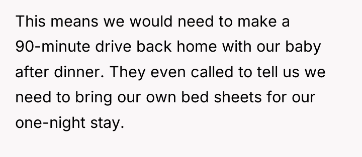 This means we would need to make a 90-minute drive...