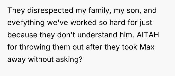 They disrespected my family, my son, and everything we've worked...