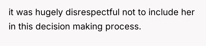 it was hugely disrespectful not to include her in this...