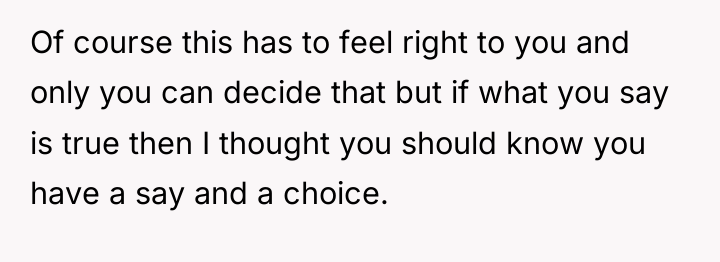 Of course this has to feel right to you and...