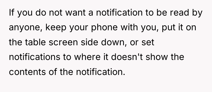 If you do not want a notification to be read...