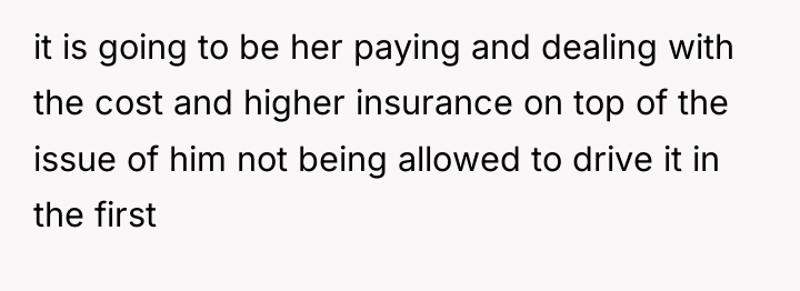 it is going to be her paying and dealing with...