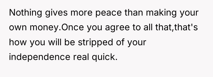 Nothing gives more peace than making your own money.Once you...