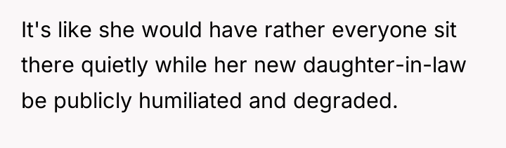 It's like she would have rather everyone sit there quietly...