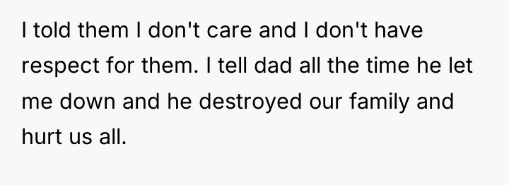 I told them I don't care and I don't have...