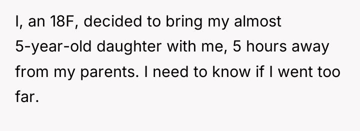 I, an 18F, decided to bring my almost 5-year-old daughter...