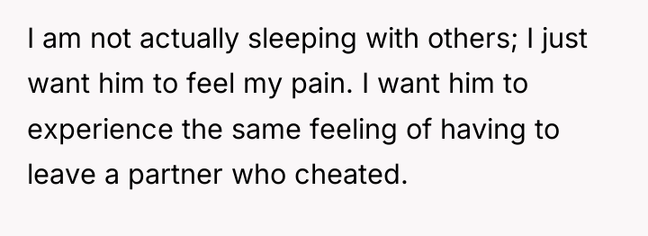 I am not actually sleeping with others; I just want...