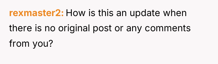 rexmaster2 How is this an update when there is no...