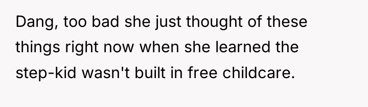Dang, too bad she just thought of these things right...