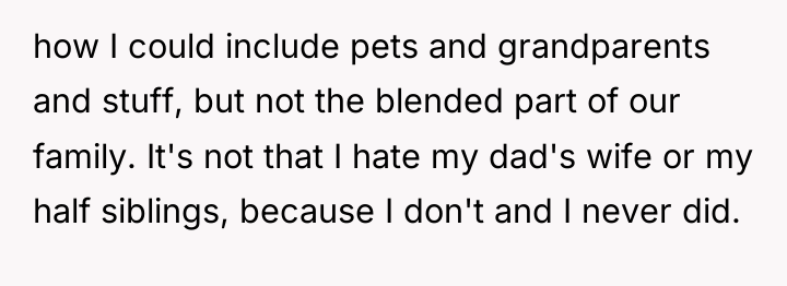 how I could include pets and grandparents and stuff, but...