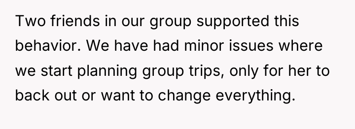 Two friends in our group supported this behavior. We have...