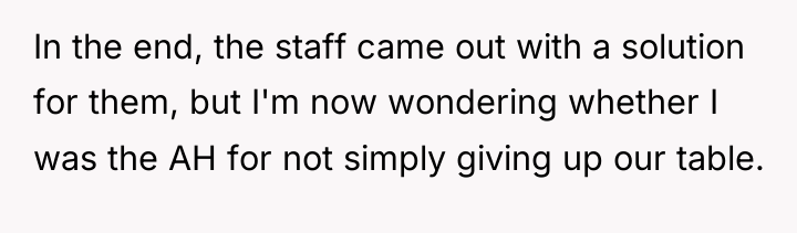 In the end, the staff came out with a solution...