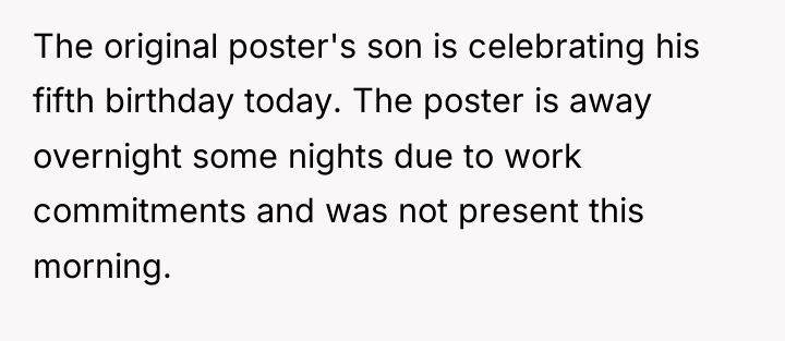 The original poster's son is celebrating his fifth birthday today....