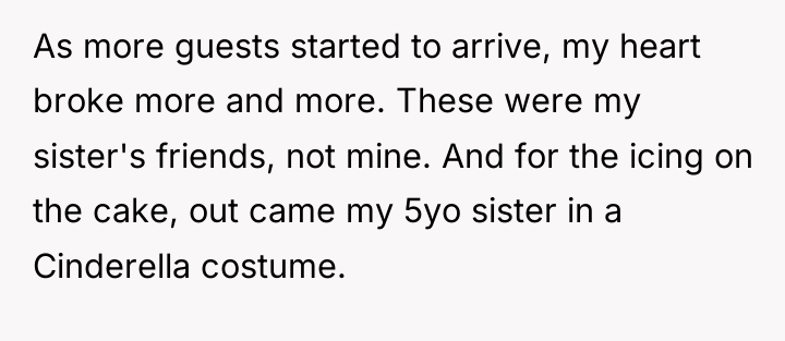 As more guests started to arrive, my heart broke more...