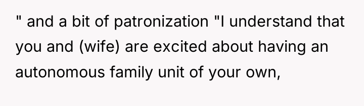 " and a bit of patronization "I understand that you...